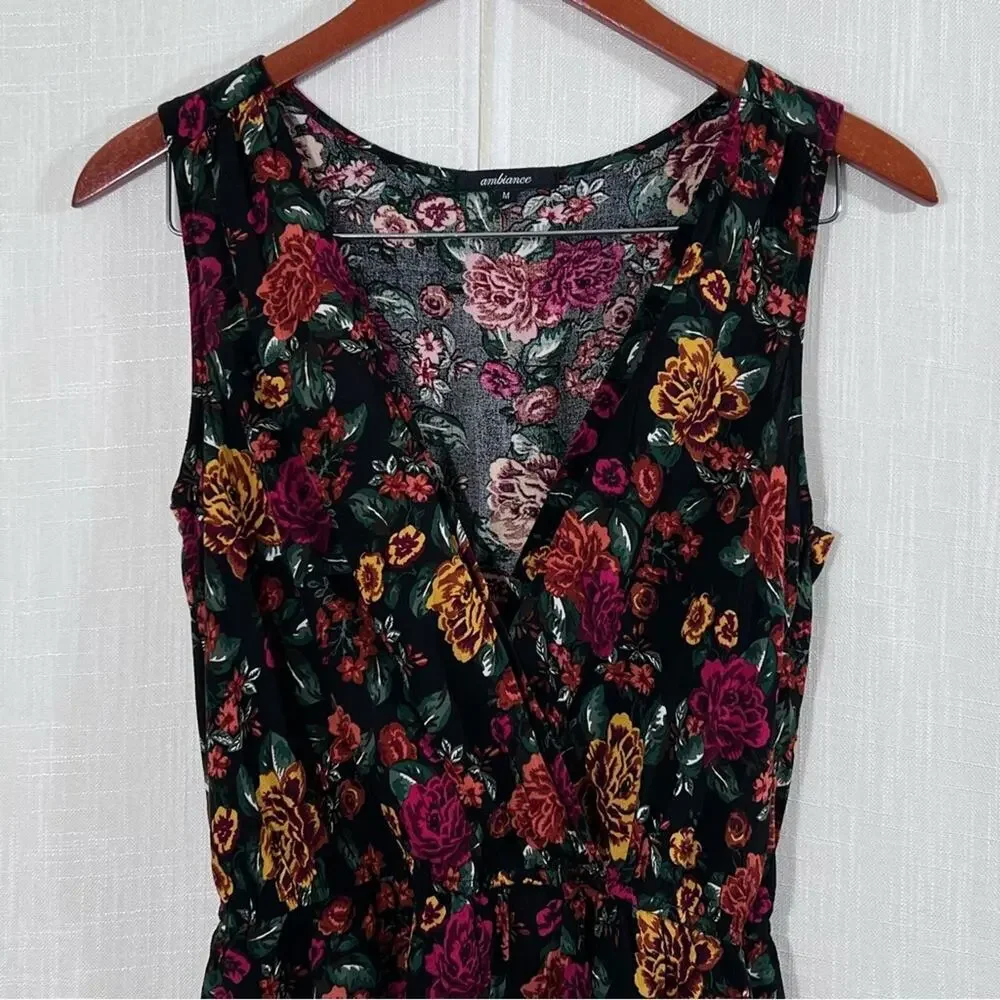 Ambiance Floral Flower Shorts Romper Dress Size M - Picture 2 of 13